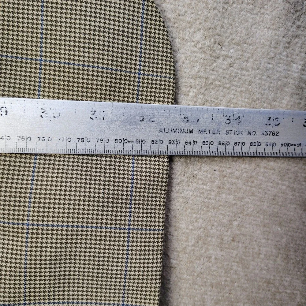 Brooks Brothers 346 Blazer Mens 42R Tan Wool Cashmere Houndstooth Sport Coat